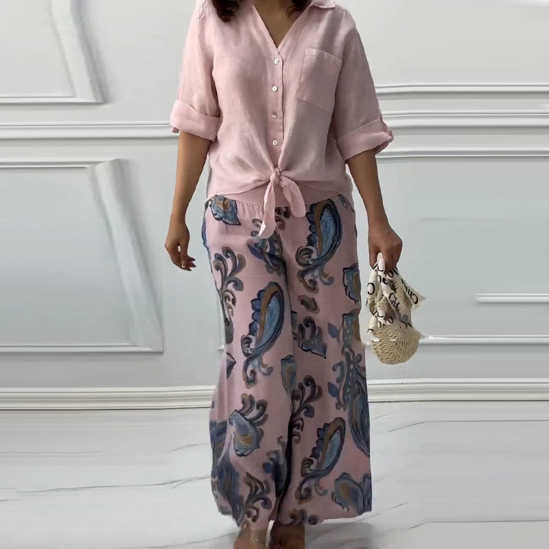 Damen Freizeit-Hose und lässiges Oberteil Set R&B