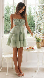 Damen luftiges Strandkleid mit gerafften Details R&B