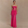 Damen Glamouröses Abendkleid mit Spitzenakzenten und figurbetonter Raffung R&B
