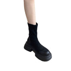 Damen modische Chunky Stiefeletten mit komfortabler Sohle und elastischem Schaft R&B