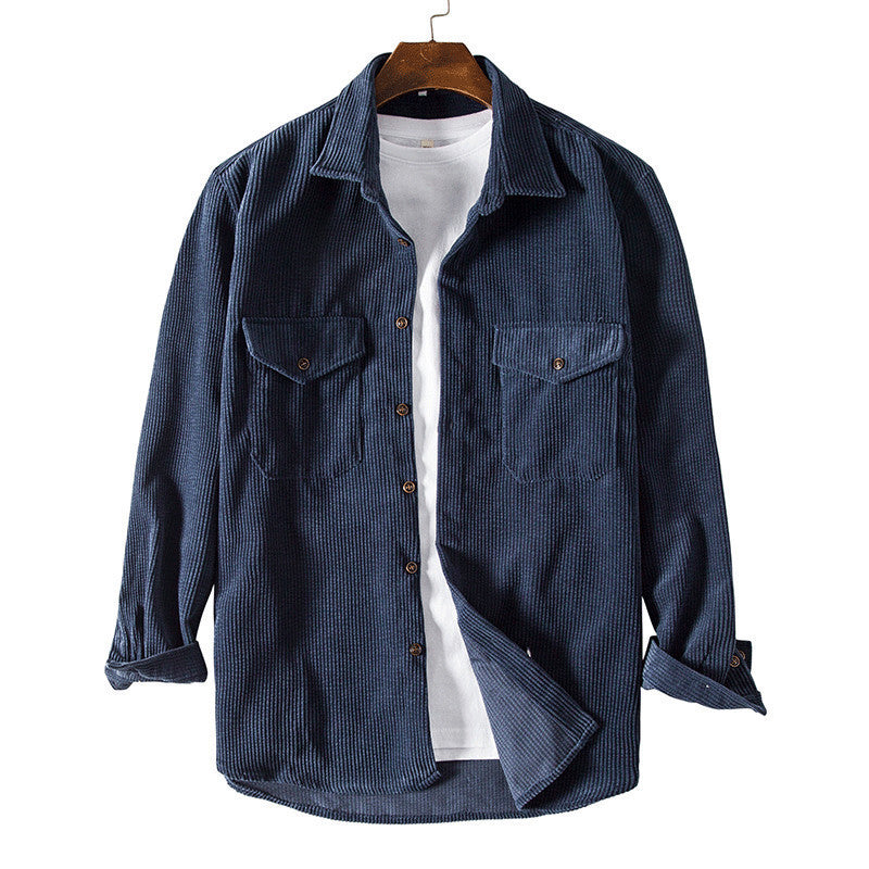 Herren Karierte Overshirt aus hochwertigem Baumwollmischung mit Brusttaschen