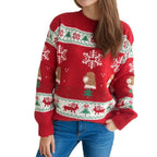 Damen Weihnachts-Pullover mit festlichen Motiven und weichem Strick R&B