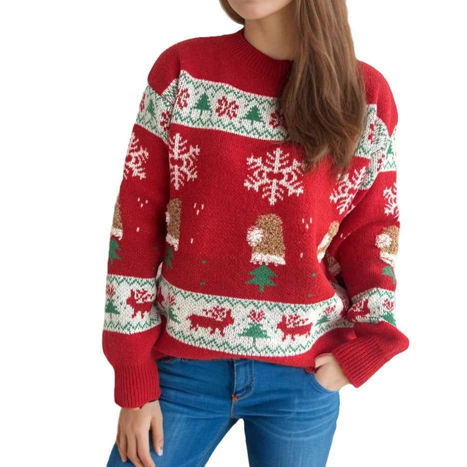 Damen Weihnachts-Pullover mit festlichen Motiven und weichem Strick R&B