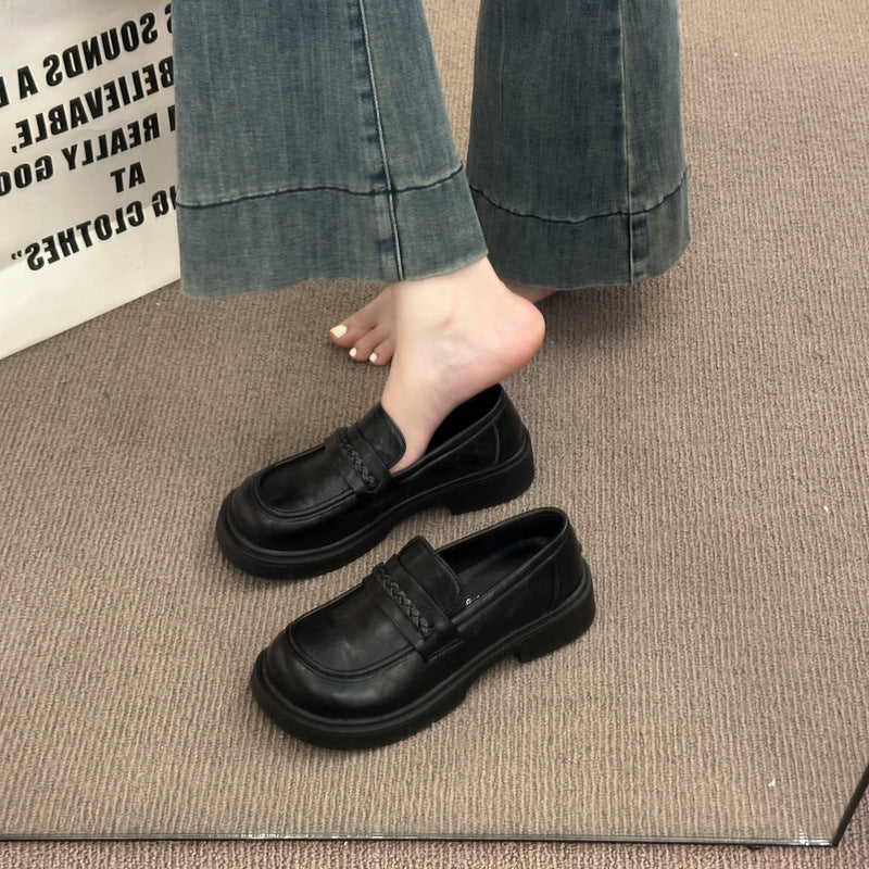 Damen modische Mokassins mit innovativem Plateau-Heel und dezenter Schnallenverzierung R&B