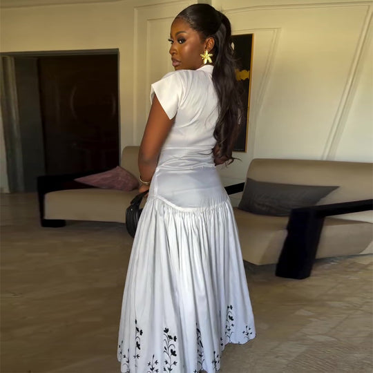 Damen Elegantes und luftiges Maxi-Kleid mit Stickereien R&B