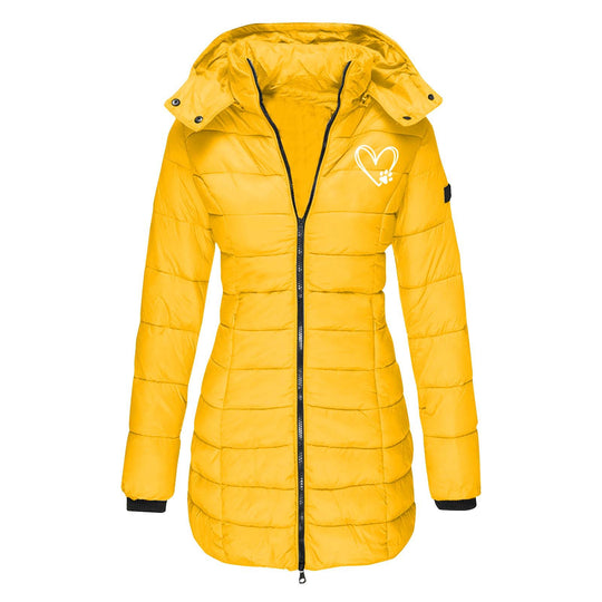 Damen gesteppte Winterjacke mit abnehmbarer Kapuze R&B