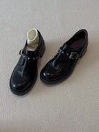 Damen Stiefeletten mit dekorativer Schnalle und robustem Blockabsatz