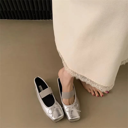 Damen Mary Jane Ballerinas mit elegantem Riemchen und verspieltem Schleifen-Detail R&B