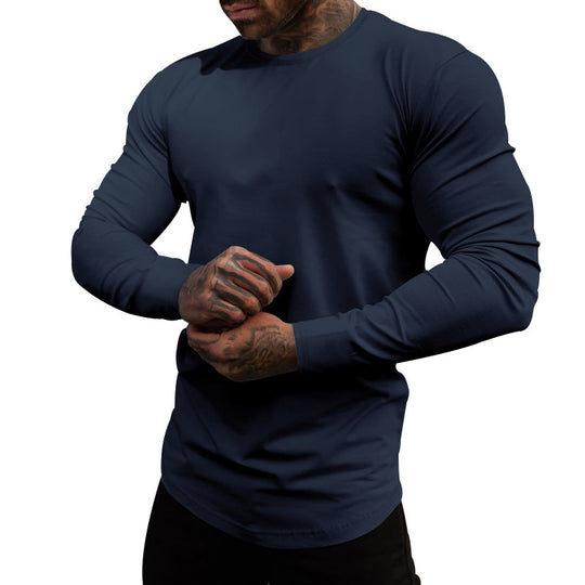 Herren Langarmshirt aus weichem Baumwollmix mit modernem Schnitt und Rundhalsausschnitt R&B