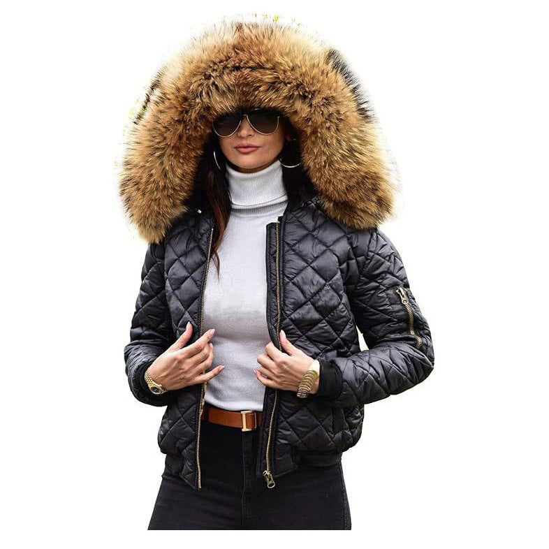 Damen Urbaner Steppjacke mit Weichem Kunstfellkragen R&B