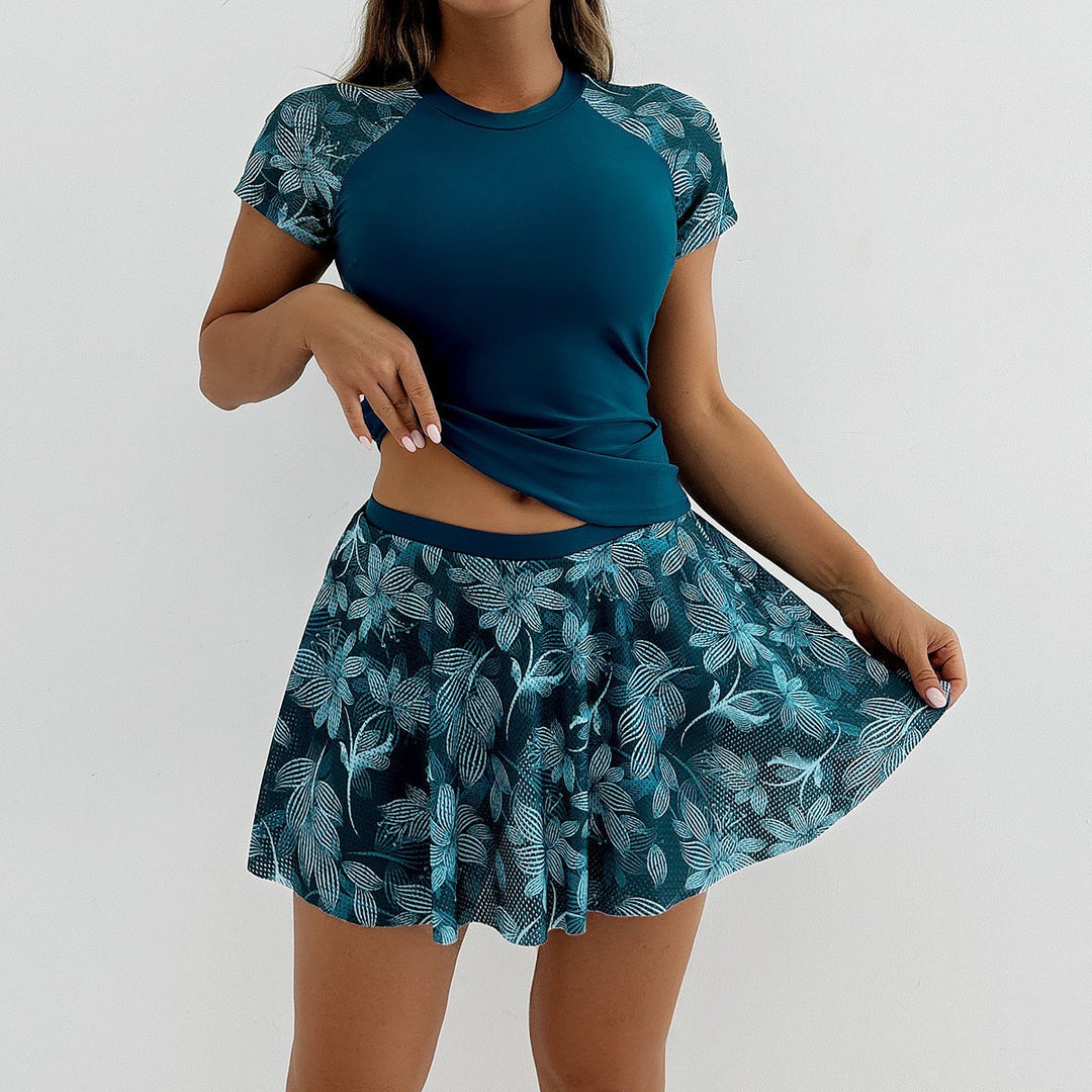 Damen Sportliches Badeset mit modischer Rüschenshort R&B