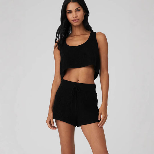 Damen lässiges Crop-Top und Shorts Set aus atmungsaktiver Baumwolle R&B