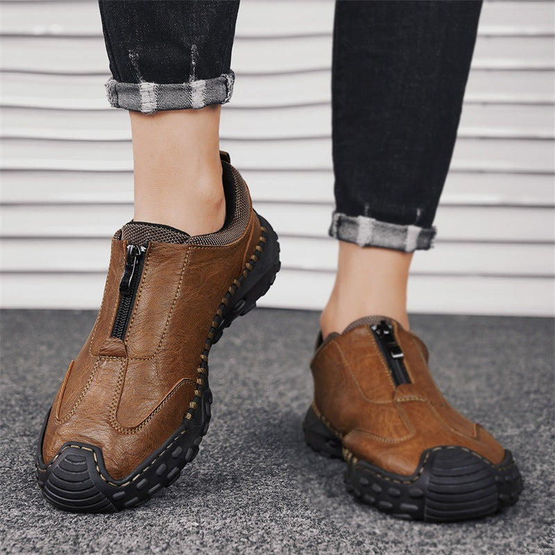 Damen Bequeme Slip-On Freizeitschuhe mit Reißverschluss R&B