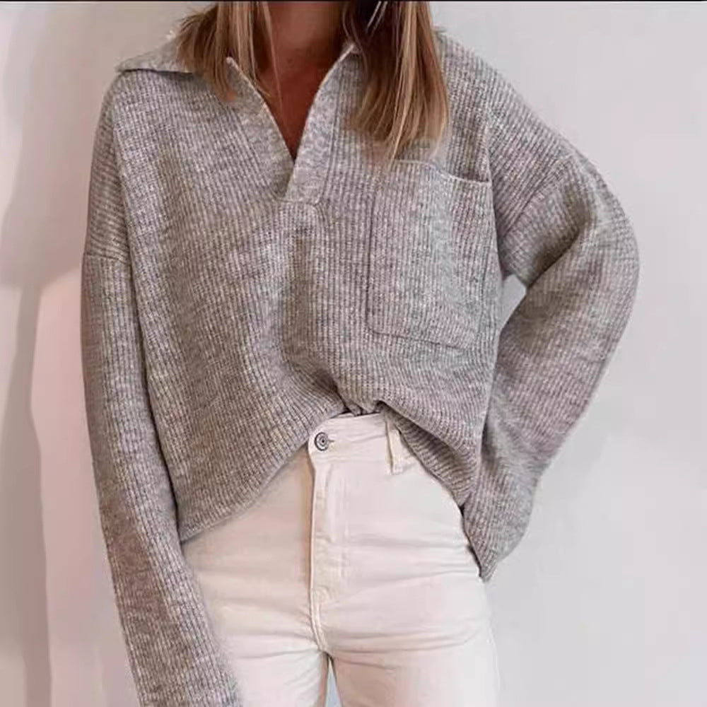 Damen lässiger Strickpullover R&B