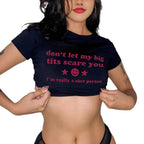 Damen Crop-T-Shirt mit inspirierendem Schriftzug R&B