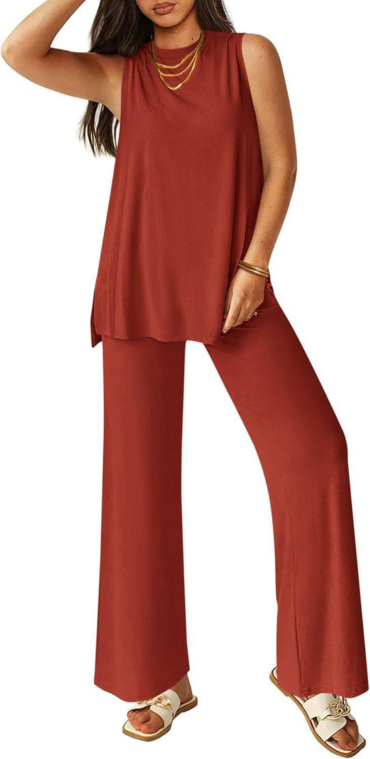 Damen Legere Oberteil und weite Hose Set R&B