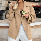 Damen Oversized Trenchcoatjacke mit eleganten Details R&B