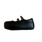 Damen Komfortable Ballerinas mit doppeltem Riemen und strapazierfähiger Sohle