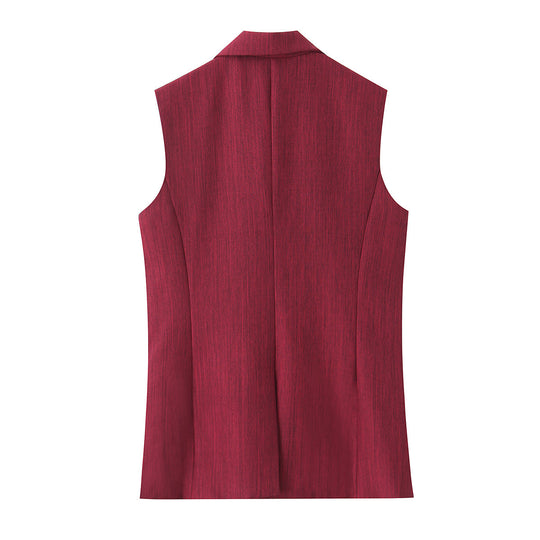 Damen Zweiteiliges Anzug-Outfit mit ärmelloser Weste und locker sitzenden Hose R&B