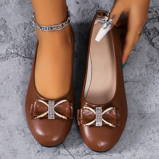 Damen Elegante und bequeme Ballerinas mit Schleifenapplikation R&B