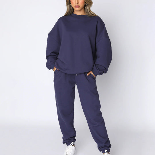 Damen angesagtes Oversized Loungewear-Set aus weichem Fleece R&B