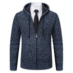 Herren modische Strickjacke mit Kapuze und elegantem Reißverschluss Heidi-Mode