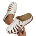 Damen offene Clogs mit modischem Schnitt und komfortabel verstellbarem Riemen