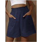 Damen Baumwollshorts mit elastischem Bund und praktischen Taschen R&B