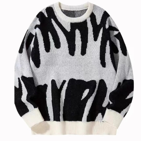Damen Oversized Pullover mit aufregendem Muster R&B