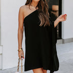 Damen asymmetrisches Cocktailkleid mit elegantem Schulterdesign R&B