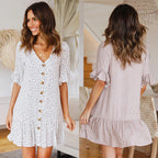 Damen Sommerkleid mit süßem Punkte-Muster R&B