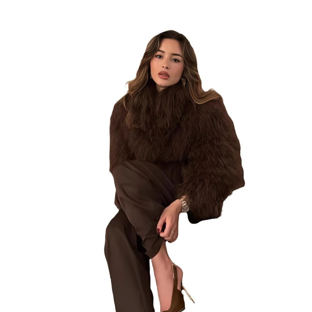 Damen luxuriöse Kunstpelzjacke R&B