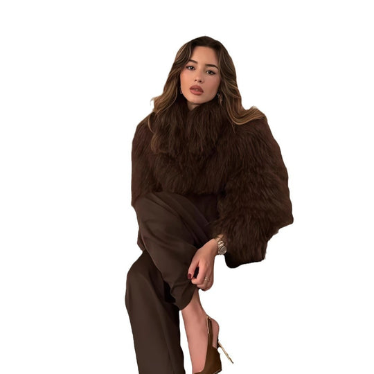 Damen luxuriöse Kunstpelzjacke R&B