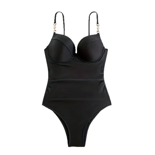 Damen eleganter Einteiler Badeanzug mit verstellbaren Trägern und hochwertigem Bügel R&B