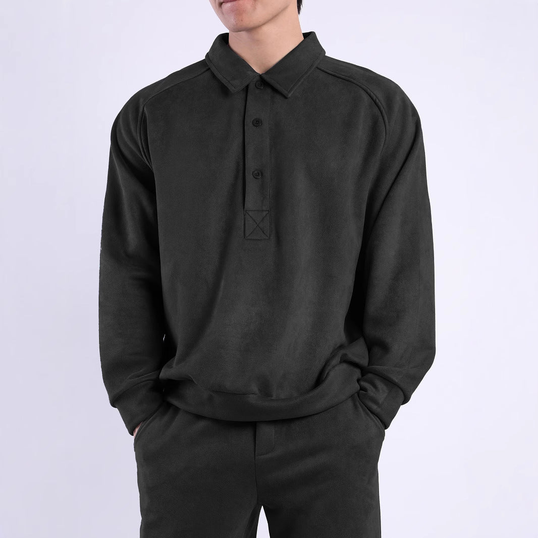 Damen Sportliches Langarm-Polooberteil mit lässigem Kragen und Knopfdetails R&B