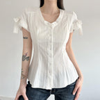 Damen Blusenshirt mit modischem Schnitt und Rüschendetails R&B