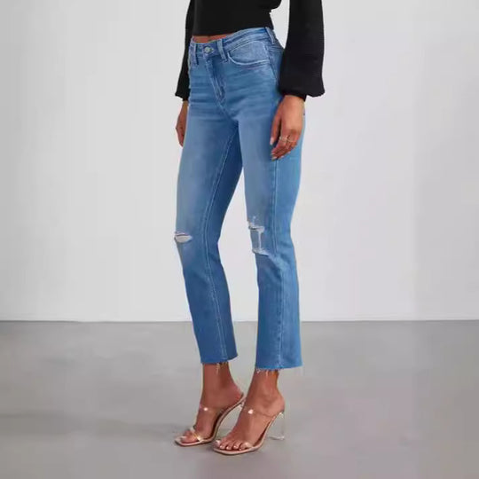 Damen zeitlose Jeans im modernen Schnitt mit cropped Bein R&B