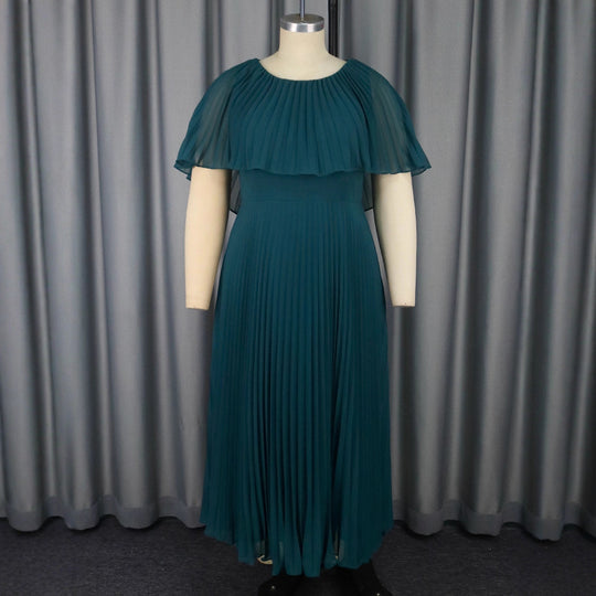 Damen Plissiertes Maxikleid mit eleganten Drapierungen R&B