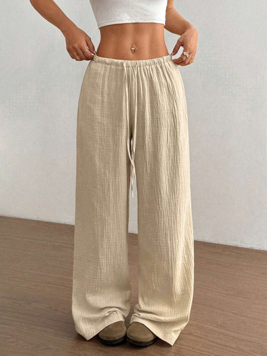 Damen Weite Sommerhose mit elastischem Bund und lockerem Schnitt R&B