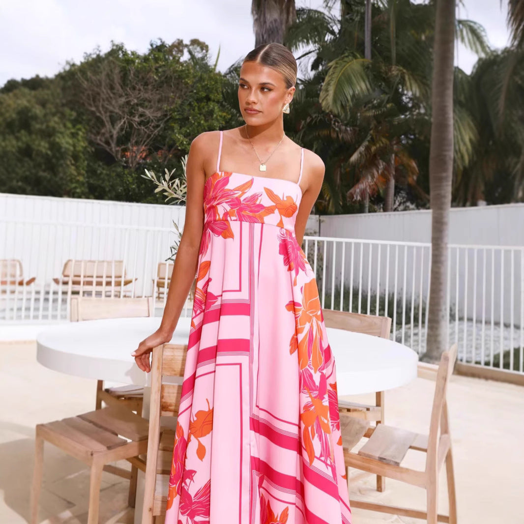 Damen Maxikleid mit floralem Motiv und fließendem Schnitt R&B