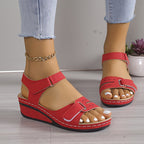 Damen Keilsandalen mit verstellbaren Riemen und anatomischem Fußbett R&B