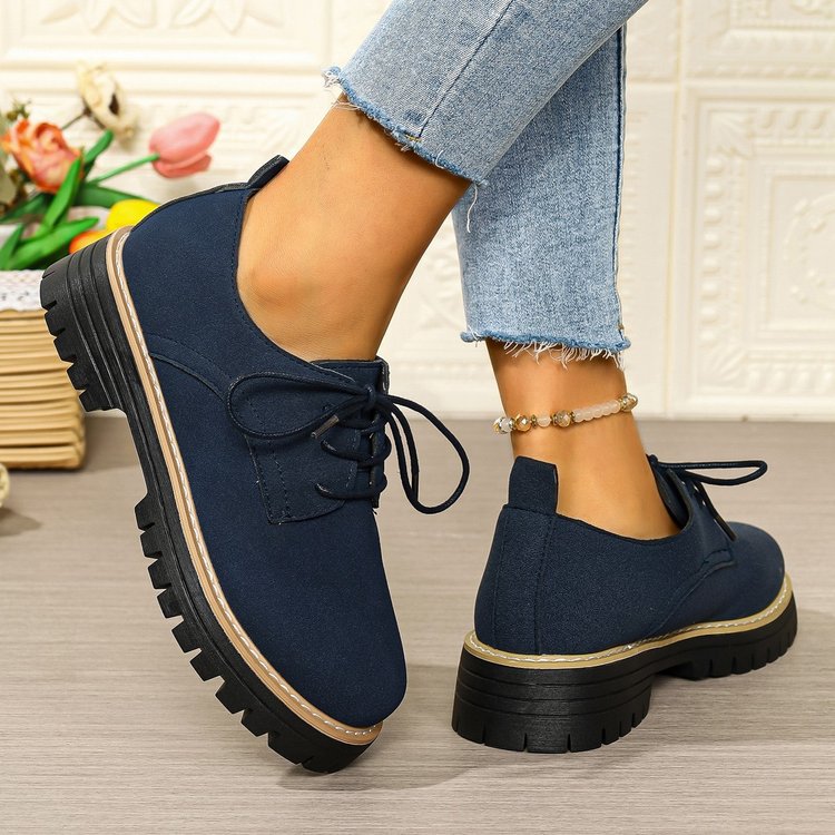 Damen Schnürschuhe mit robuster Laufsohle und modischem Obermaterial R&B