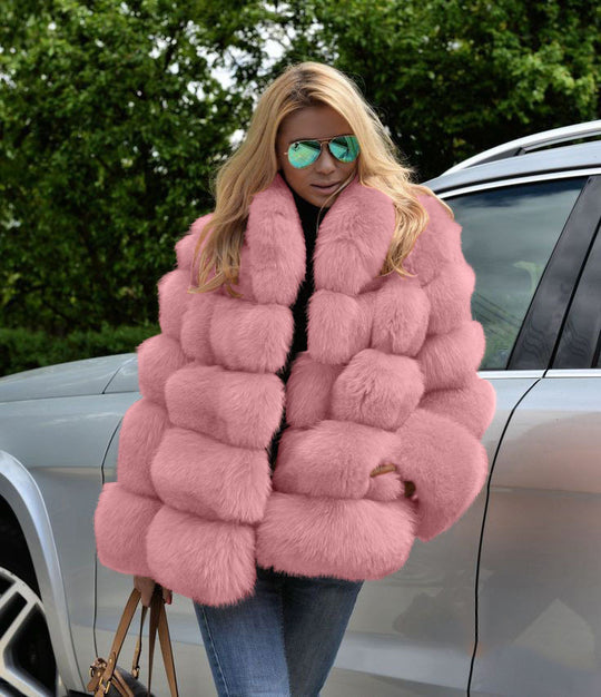 Damen Kunstpelz Bauschjacke R&B