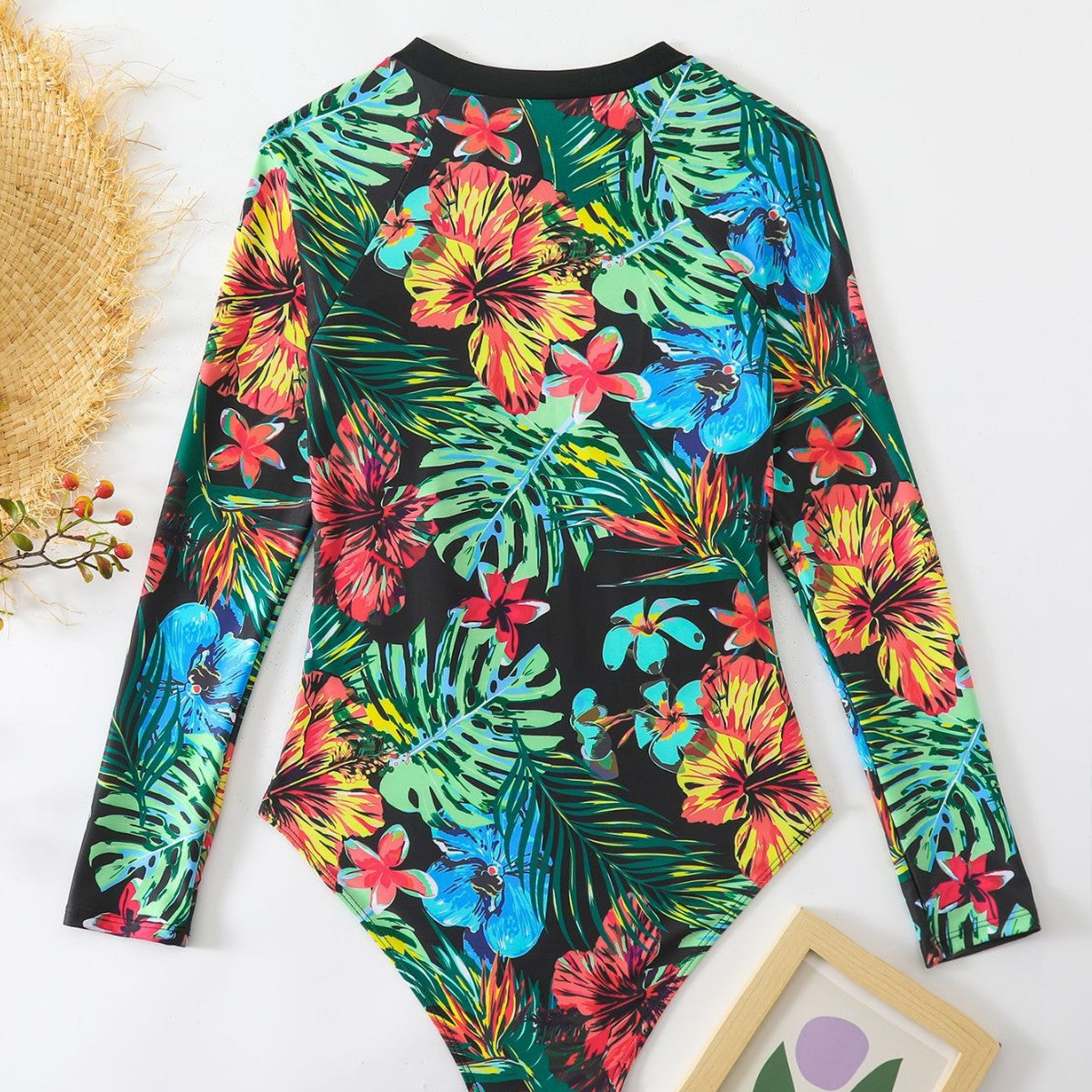 Damen Einteiler Badeanzug mit floralem Muster R&B