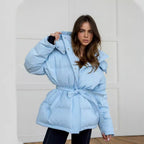 Damen Wattierte Jacke mit Kapuze und seitlichen Taschen R&B