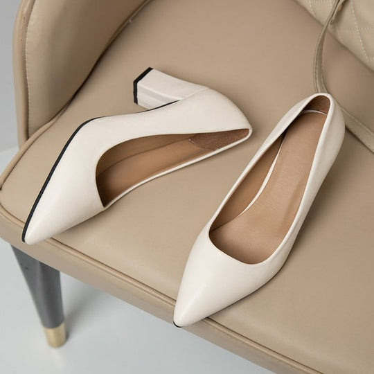 Damen elegante Pumps mit blockierendem Absatz R&B