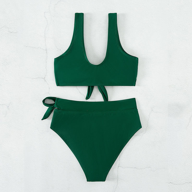 Damen Hochtailliertes Bikini-Set mit bindbarem Oberteil und eleganter Passform R&B