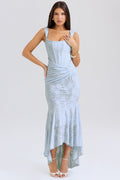 Damen Elegantes Spitzenkleid mit asymmetrischem Saum und gerafften Details R&B