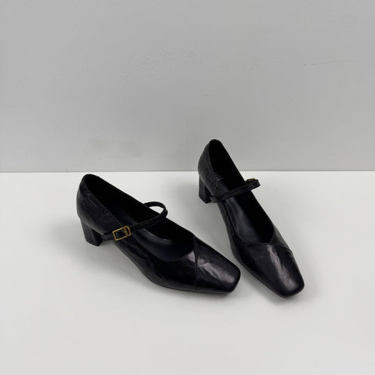 Damen Elegante Slingback-Pumps aus hochwertigem Leder mit komfortablem Blockabsatz R&B