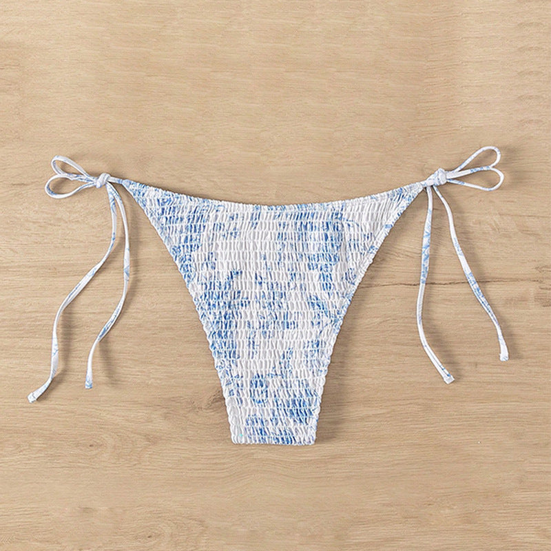 Damen Bikini-Höschen mit verstellbaren bindbaren Seiten und elegantem Rüschendesign R&B